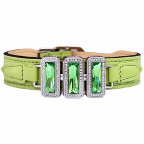 Imperial Collection Dog Collar Lime Green/Peridot/Nickel
