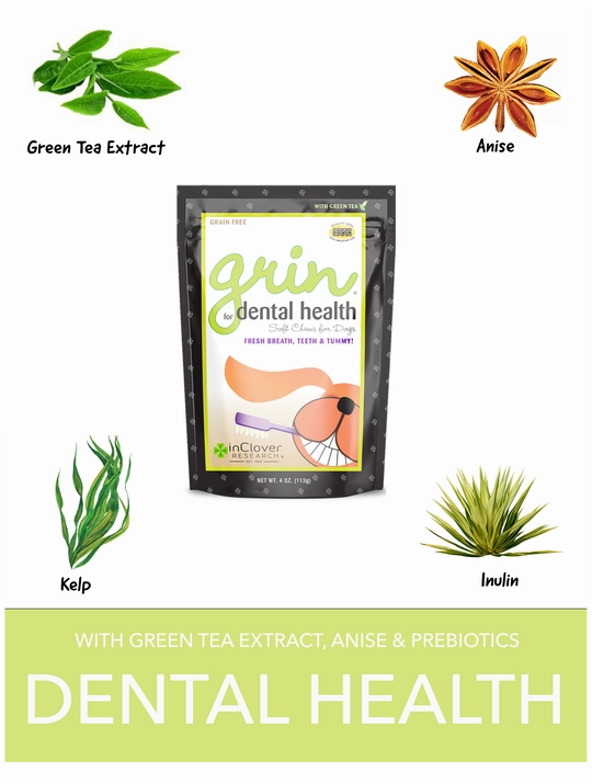 InClover Grin Dental Health Soft Chews Supplement for Dogs