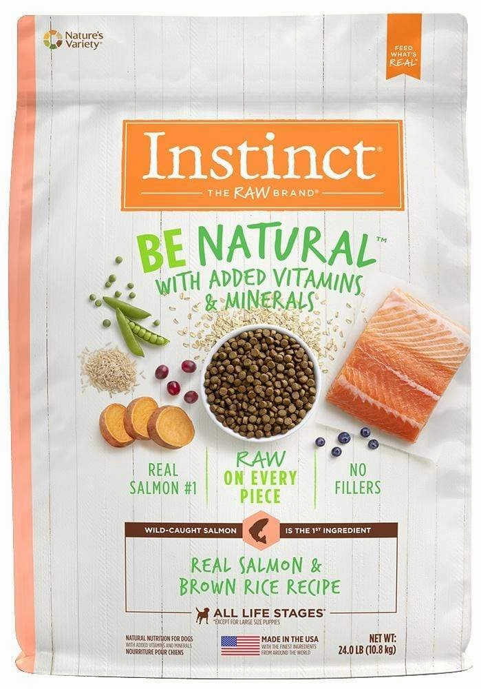 Instinct Be Natural Salmon & Brown Rice Recipe Freeze-Dried Raw Coated Kibble Dry Dog Food