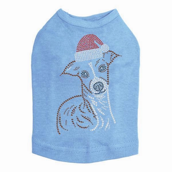 Italian Greyhound Santa Rhinestone Dog Tank