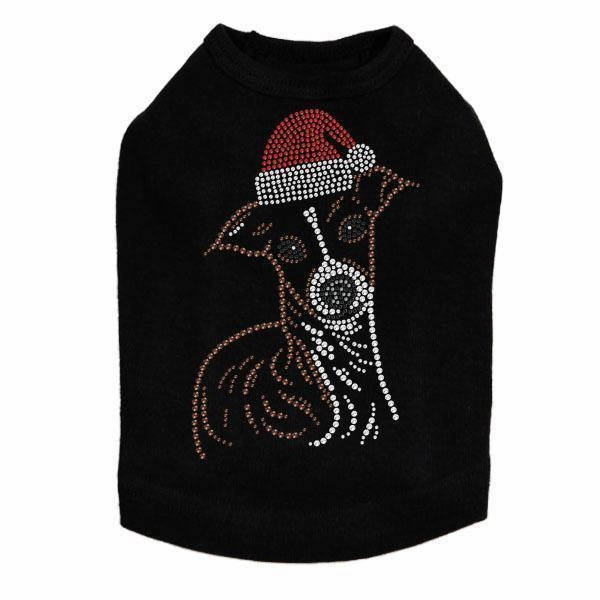 Italian Greyhound Santa Rhinestone Dog Tank
