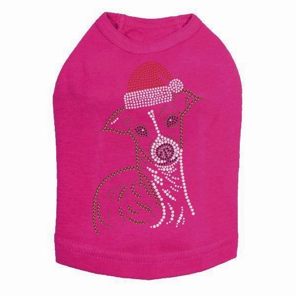 Italian Greyhound Santa Rhinestone Dog Tank