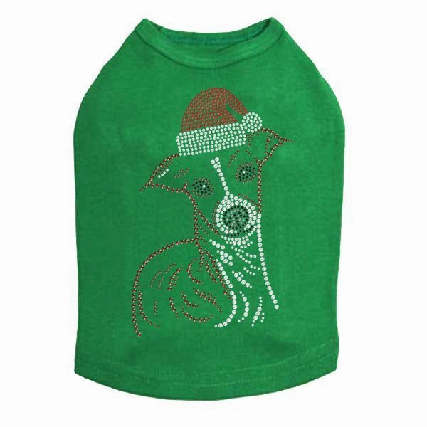 Italian Greyhound Santa Rhinestone Dog Tank