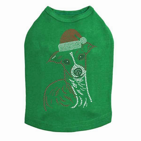 Italian Greyhound Santa Rhinestone Dog Tank