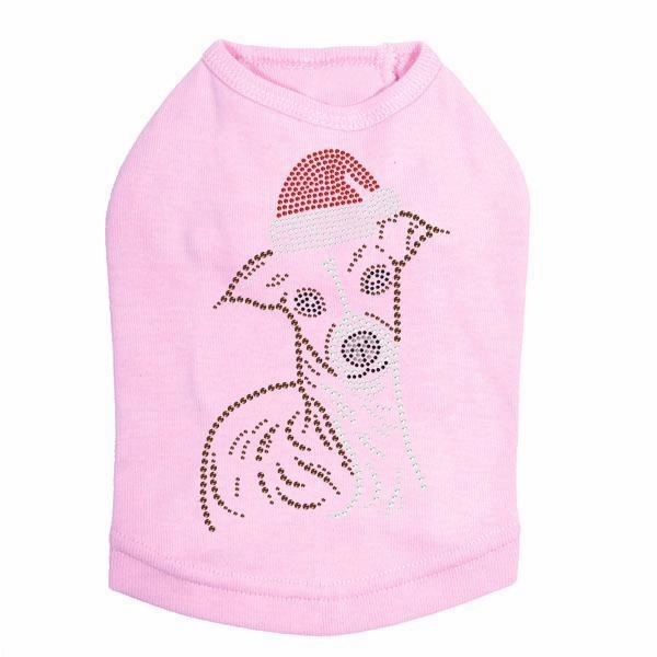 Italian Greyhound Santa Rhinestone Dog Tank