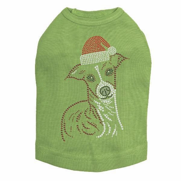 Italian Greyhound Santa Rhinestone Dog Tank
