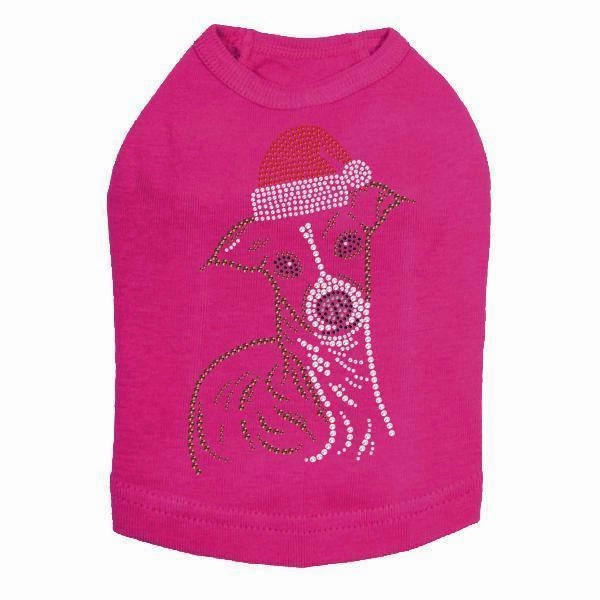 Italian Greyhound Santa Rhinestone Dog Tank