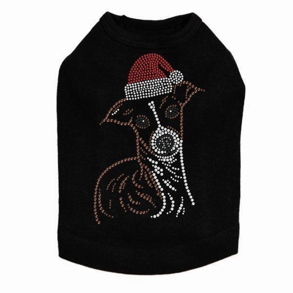 Italian Greyhound Santa Rhinestone Dog Tank