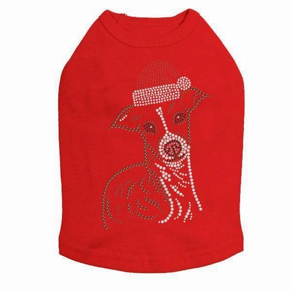 Italian Greyhound Santa Rhinestone Dog Tank