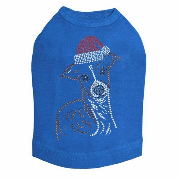 Italian Greyhound Santa Rhinestone Dog Tank