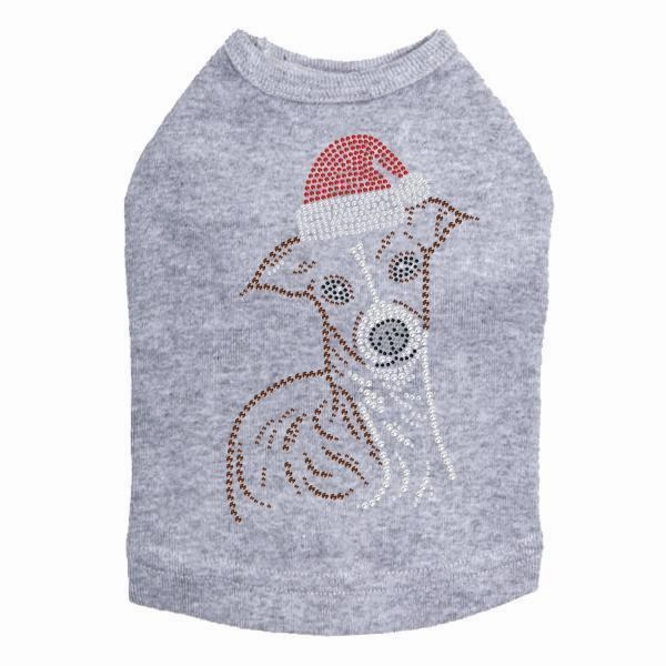 Italian Greyhound Santa Rhinestone Dog Tank