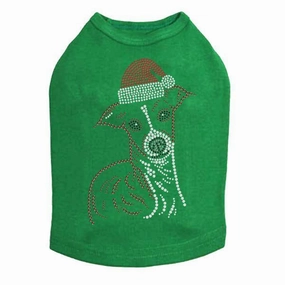 Italian Greyhound Santa Rhinestone Dog Tank