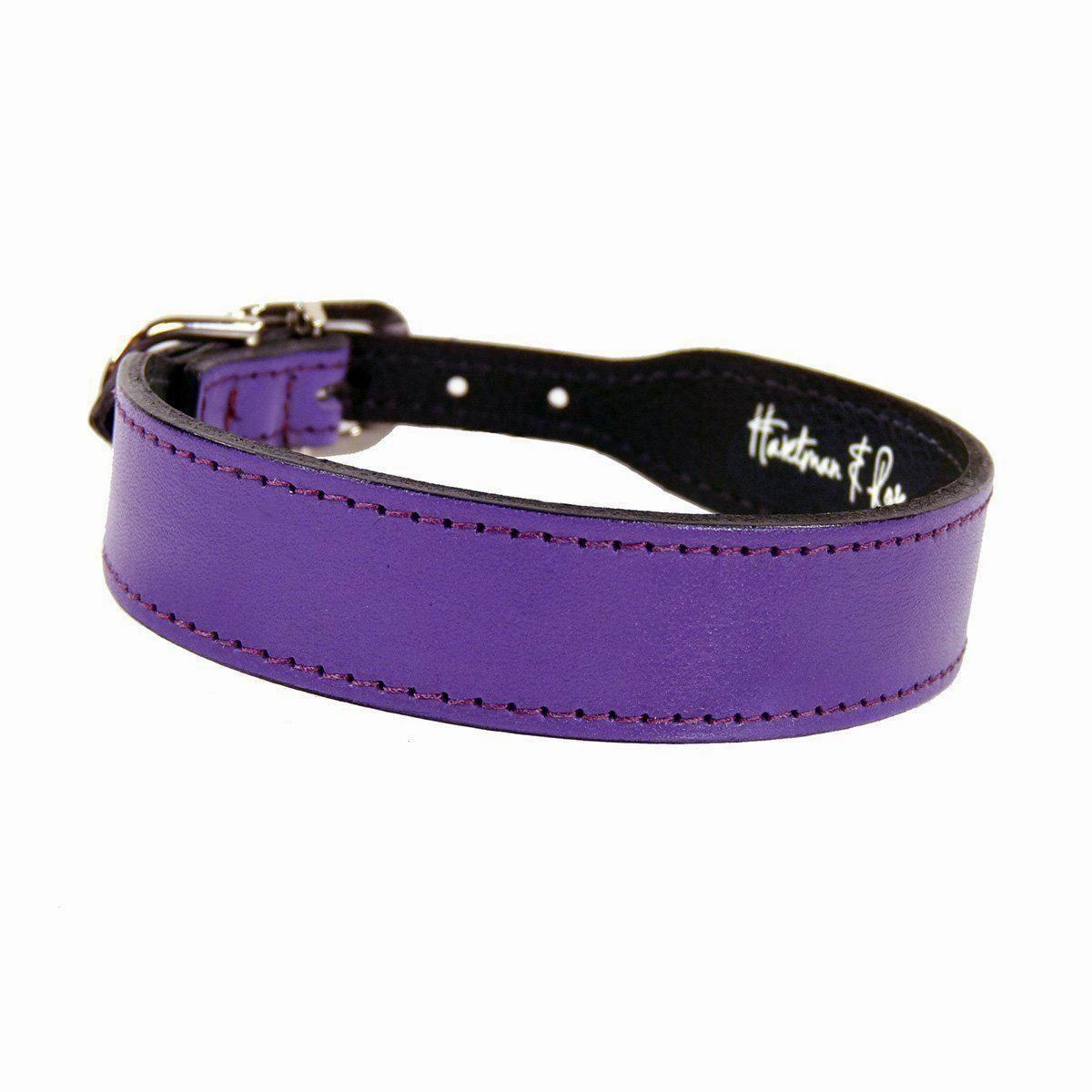Italian Leather Dog Collar Lavender/Nickel