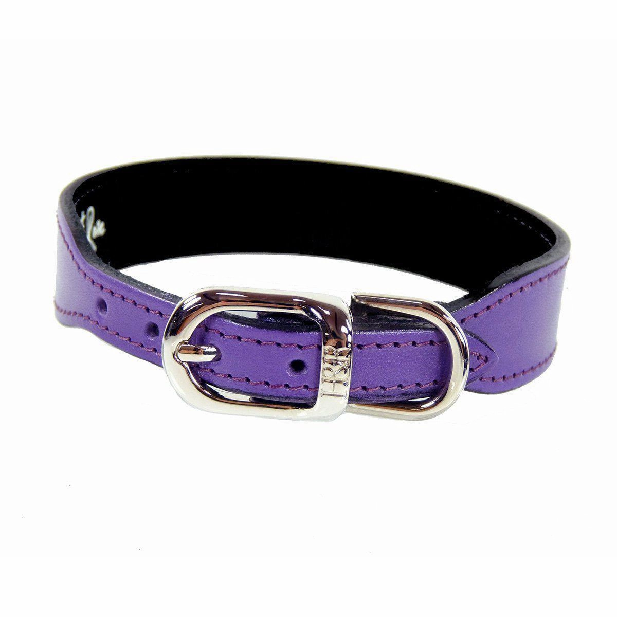 Italian Leather Dog Collar Lavender/Nickel