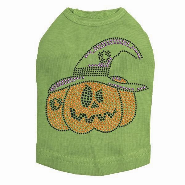Jack O'Lantern With Hat Rhinestone Dog Tank