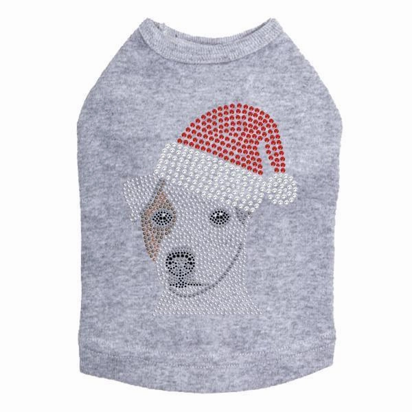 Jack Russell Terrier Santa Rhinestone Dog Tank