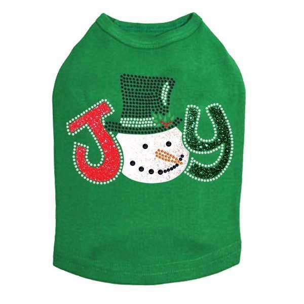 Joy Snowman Rhinestone Dog Tank