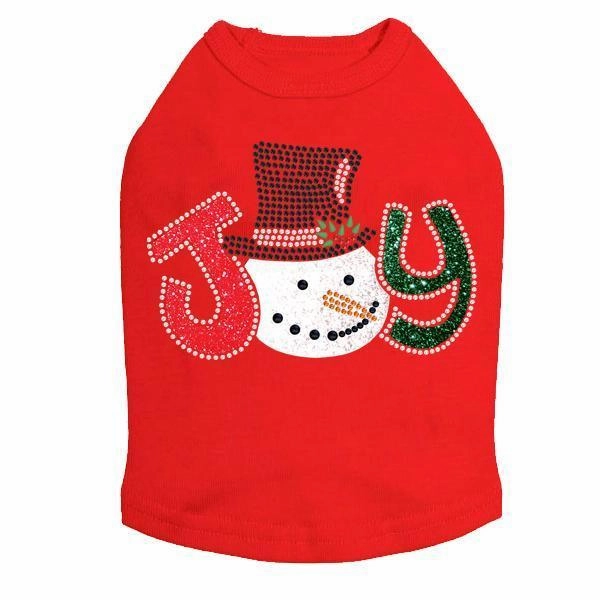 Joy Snowman Rhinestone Dog Tank