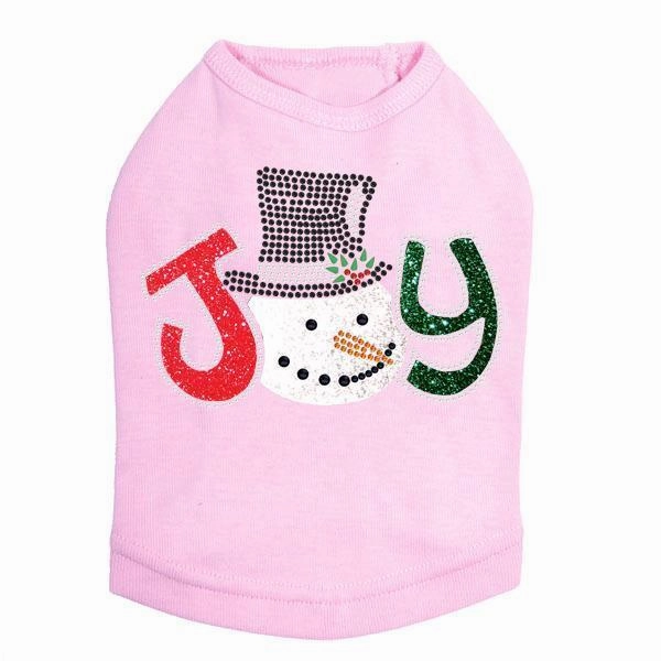 Joy Snowman Rhinestone Dog Tank