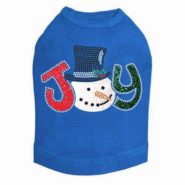 Joy Snowman Rhinestone Dog Tank