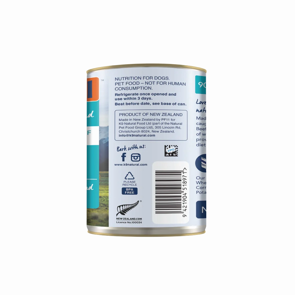 K9 Natural Canned Dog Food - Hoki & Beef Feast