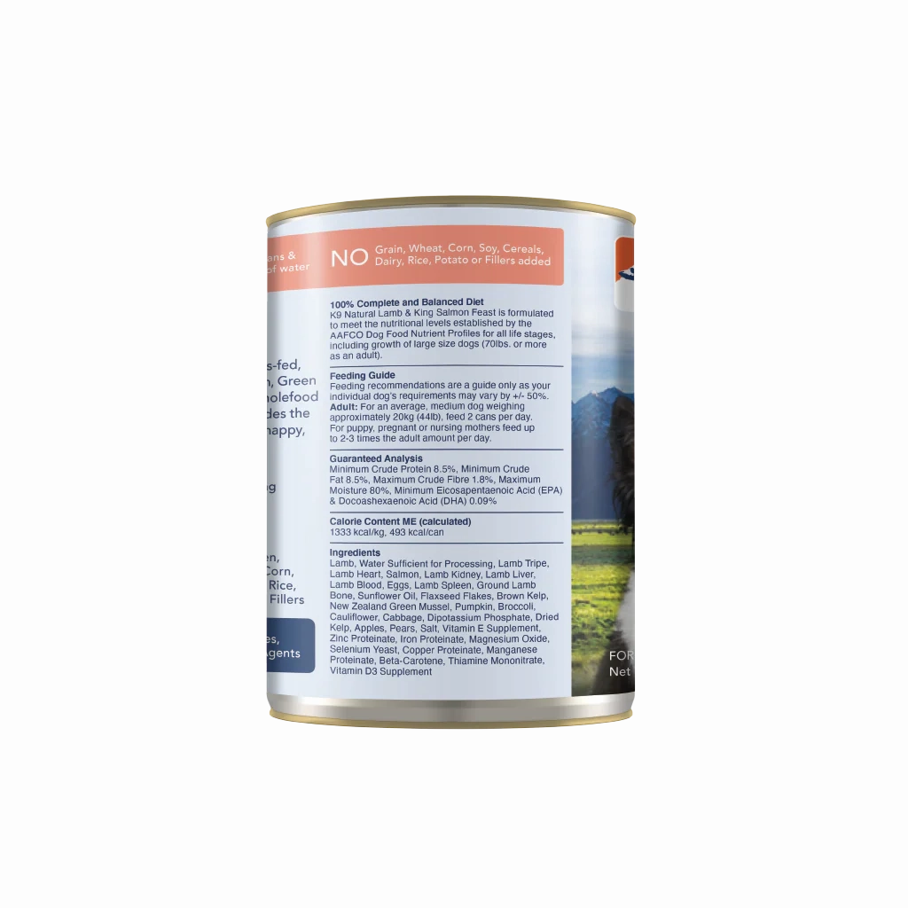 K9 Natural Canned Dog Food - Lamb & King Salmon Feast
