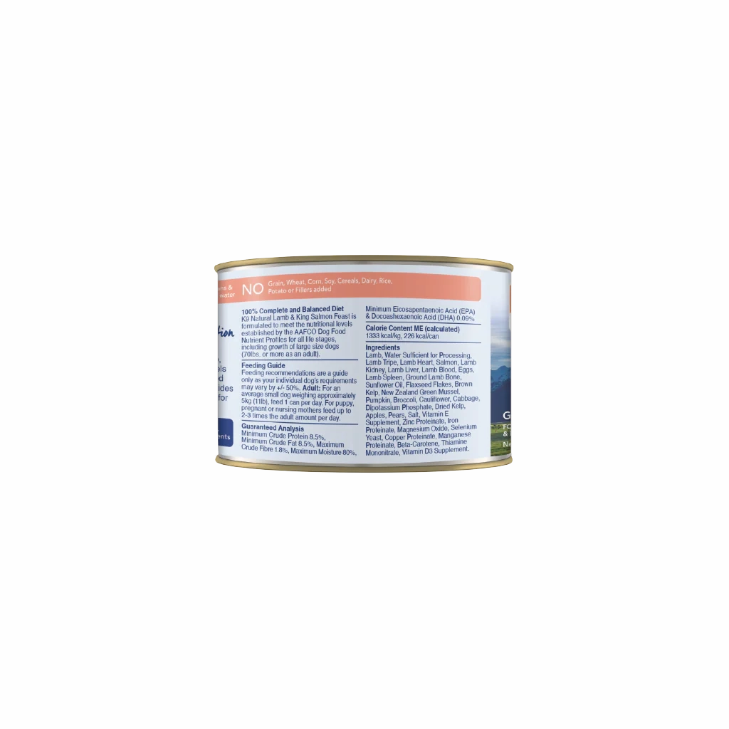 K9 Natural Canned Dog Food - Lamb & King Salmon Feast