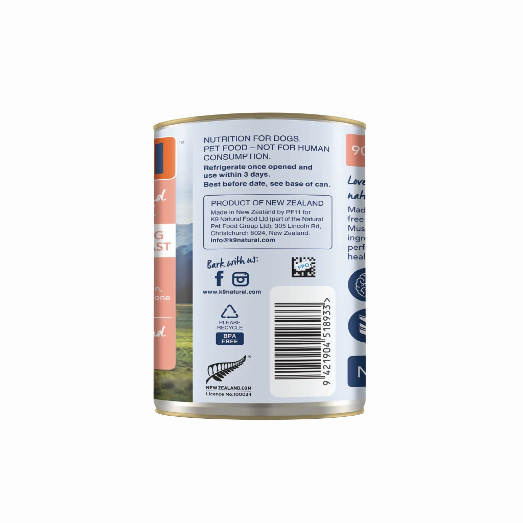 K9 Natural Canned Dog Food - Lamb & King Salmon Feast