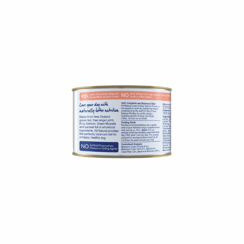 K9 Natural Canned Dog Food - Lamb & King Salmon Feast