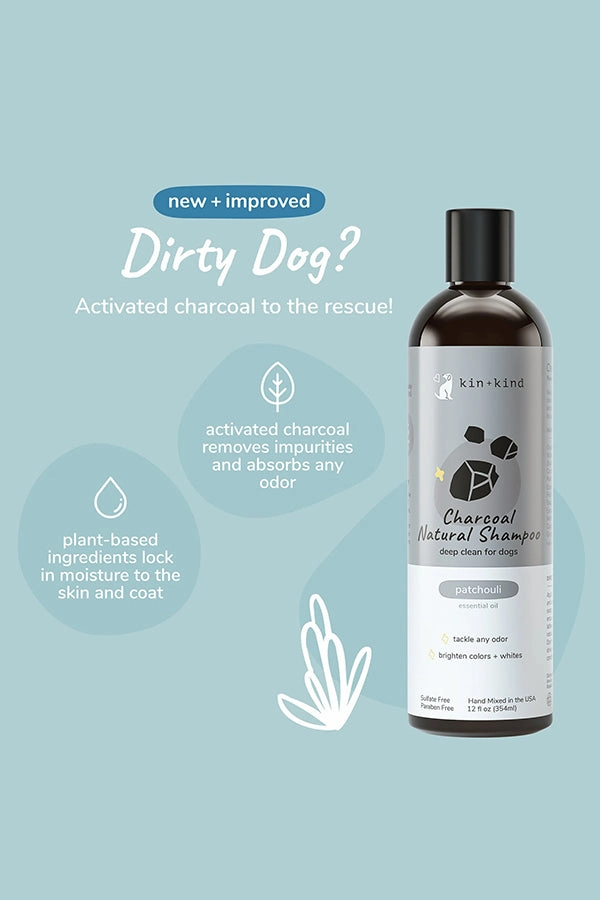 Kin   Kind Deep Clean Charcoal and Patchouli Dog Shampoo