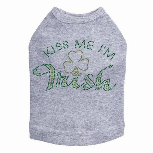 Kiss Me Clover Rhinestone Dog Tank