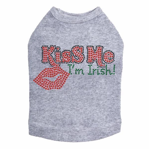 Kiss Me I'm Irish Rhinestone Dog Tank