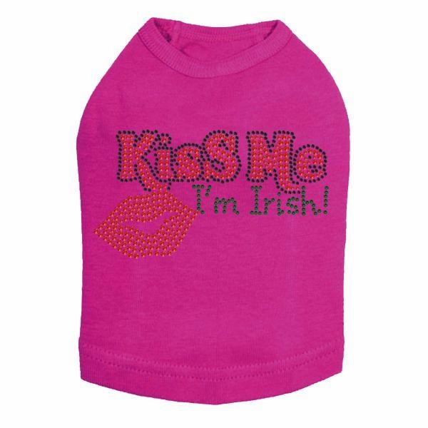 Kiss Me I'm Irish Rhinestone Dog Tank