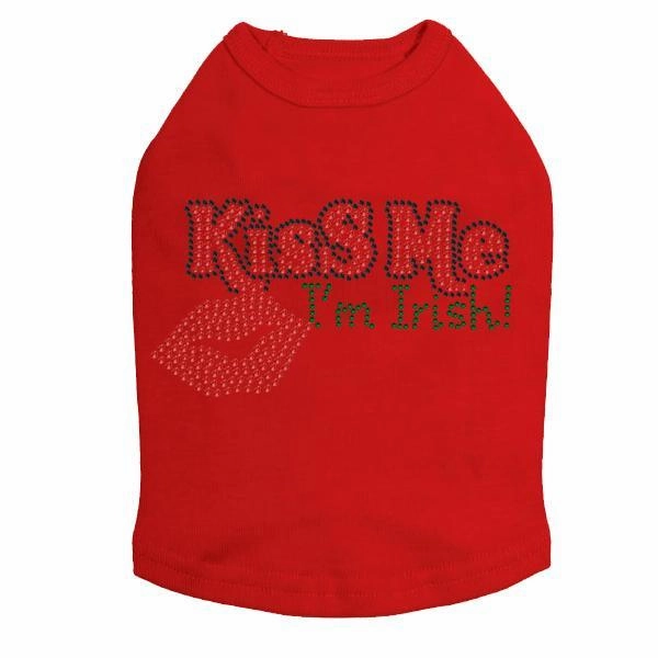 Kiss Me I'm Irish Rhinestone Dog Tank
