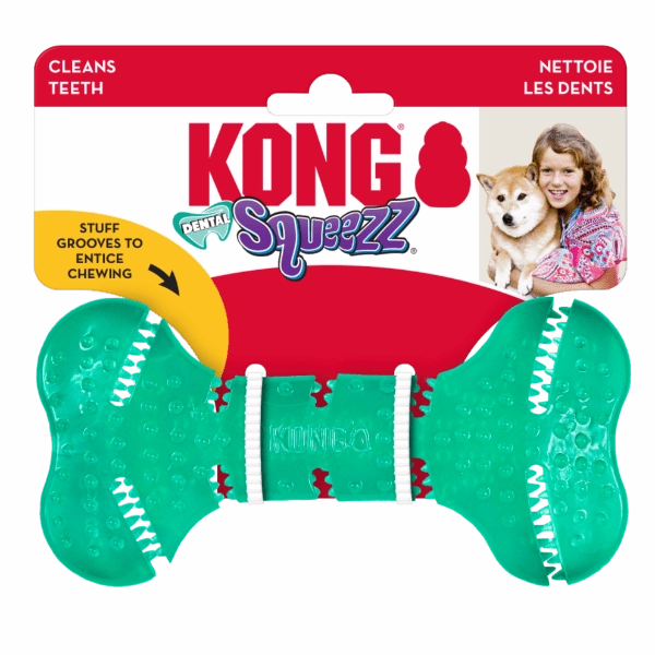 KONG Squeezz Dental Bone Dog Toy
