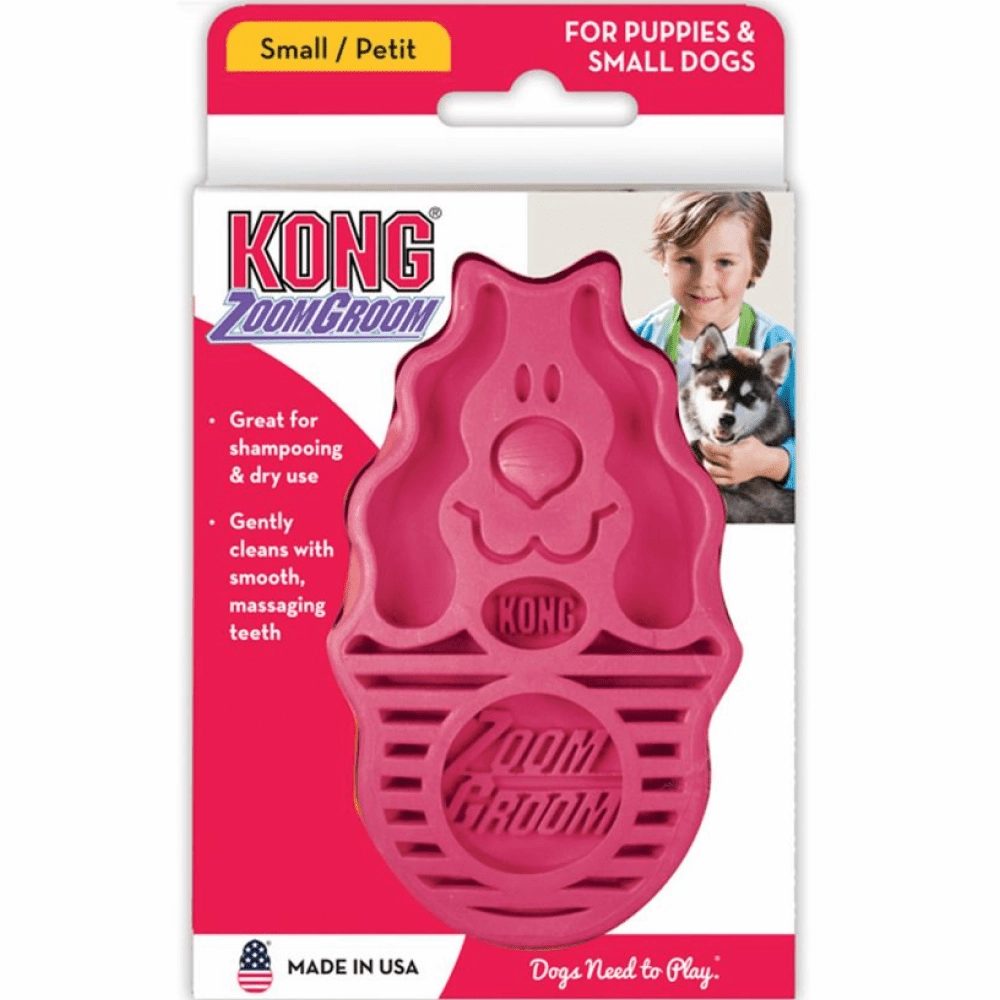 Kong Zoom Groom Raspberry Brush for Dogs