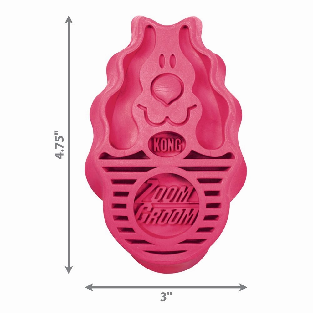 Kong Zoom Groom Raspberry Brush for Dogs