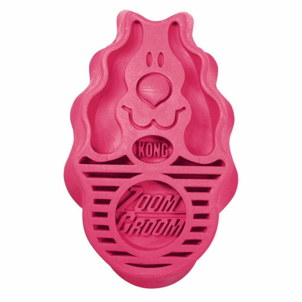 Kong Zoom Groom Raspberry Brush for Dogs