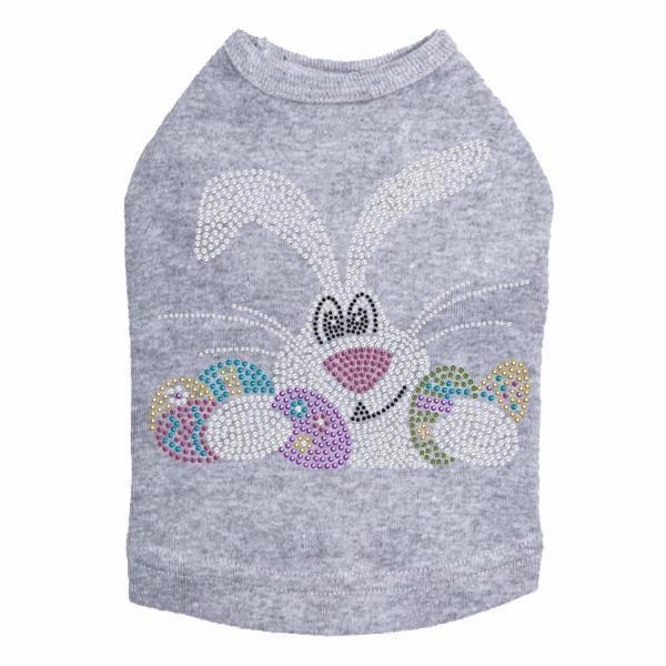 Large Bunny And Eggs Rhinestone Dog Tank