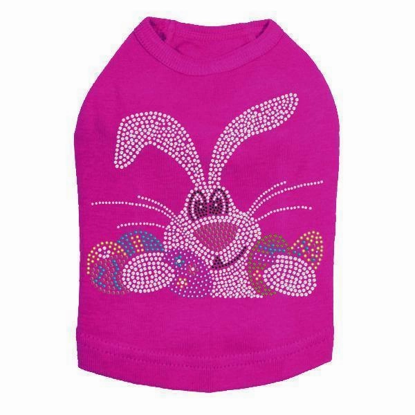 Large Bunny And Eggs Rhinestone Dog Tank