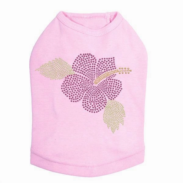 Large Pink Hibiscus Dog Tank