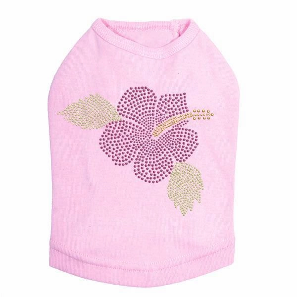 Large Pink Hibiscus Dog Tank