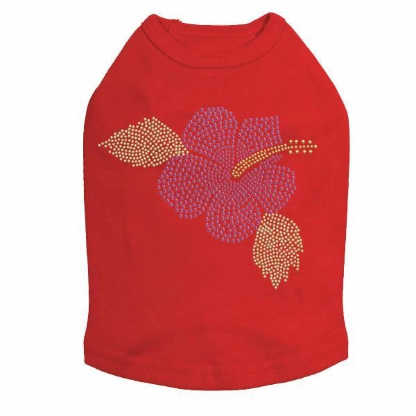 Large Pink Hibiscus Dog Tank