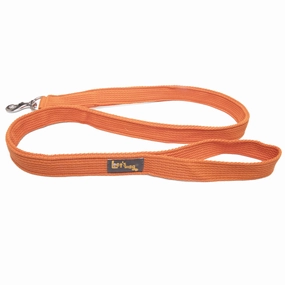 Let's Wag Single Handle Fabric Leash for Dogs (Orange)