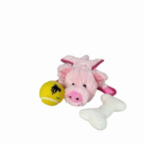 Lightning Dog Fuzzy Pink Piggy Plush Dog Toy