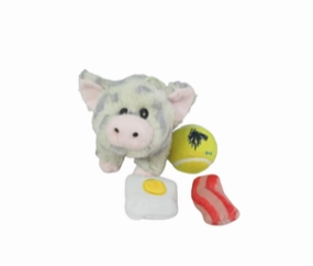 Lightning Dog Roundy Speckled Piggy Plush Dog Toy