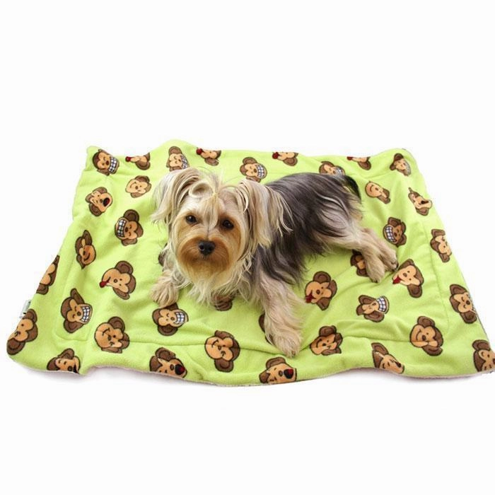 Lime Silly Monkey Fleece Dog Blanket