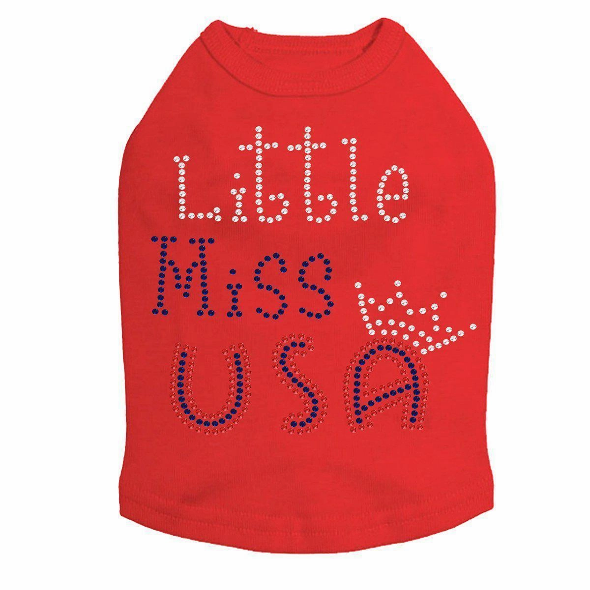 Little Miss Usa Rhinestone Dog Tank