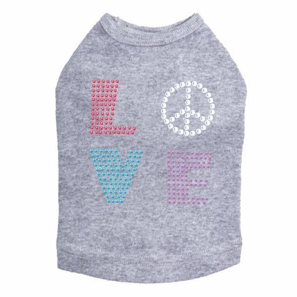 Love Rhinestone Dog Tank