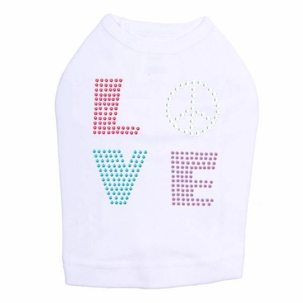 Love Rhinestone Dog Tank